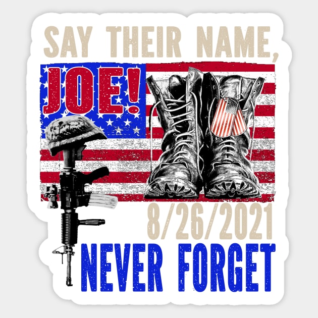 Say Their Names Joe Names Of Fallen Soldiers 13 Heroes Vintage Sticker by CasperX10